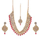 Gold-Polished Alloy Mehrron Kundan Choker Necklace Set With Maangtika - The Pari | Swadesiicart