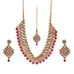 Gold-Polished Alloy Mehrron Kundan Choker Necklace Set With Maangtika - The Pari | Swadesiicart