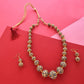 Gold-Polished Alloy Victorian Look Classy Mala Necklace With Earrings - The Pari - The Pari - Dinesh Associates