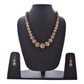 Gold-Polished Alloy Victorian Look Classy Mala Necklace With Earrings - The Pari - Swadesiicart