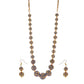 Gold-Polished Alloy Victorian Look Classy Mala Necklace With Earrings - The Pari - Swadesiicart
