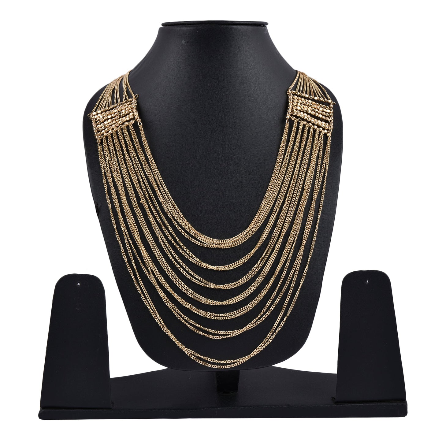 Gold-Polished Alloy Designer Brass Cluster Beads Rani Haar Necklace - The Pari | Swadesiicart