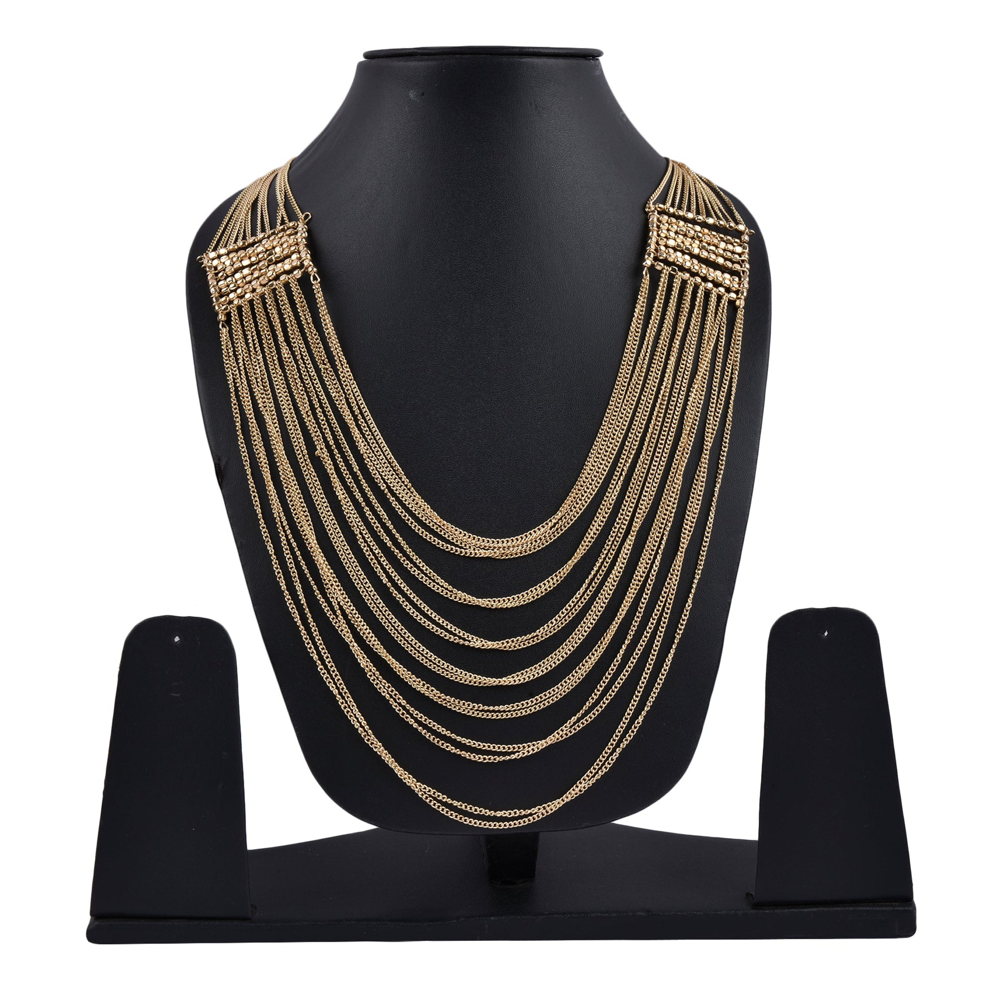 Gold-Polished Alloy Designer Brass Cluster Beads Rani Haar Necklace - The Pari | Swadesiicart
