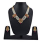 Gold-Polished Alloy Pearl Choker Set With Jadau Kundan Work Motifs - The Pari | Swadesiicart
