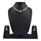 Rhodium-Plated Alloy Dual Tone Ad Neckalce With Earrings - The Pari - Swadesiicart