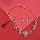 Rhodium-Plated Alloy Dual Tone Ad Neckalce With Earrings - The Pari - The Pari - Dinesh Associates