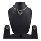 Rhodium-Plated Alloy Round Motif Ad Necklace Set - The Pari - Swadesiicart