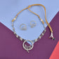 Rhodium-Plated Alloy Round Motif Ad Necklace Set - The Pari - The Pari - Dinesh Associates