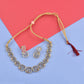 Rhodium-Plated Alloy Designer Ad Square Necklace Set - The Pari - The Pari - Dinesh Associates