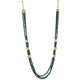 Gold-Polished Alloy Long Green Beaded Kundan Studded Classy Necklace Set - The Pari - Swadesiicart