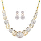 Rhodium-Plated Alloy Dual Tone Ad Neckalce With Earrings - The Pari - Swadesiicart