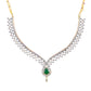 Rhodium-Plated Alloy Green Classy Ad Necklace Set - The Pari - Swadesiicart