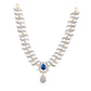 Rhodium-Plated Alloy Nagin Inspired Blue Stone Ad Necklace Set - The Pari - Swadesiicart