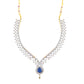 Rhodium-Plated Alloy Blue Classy Ad Necklace Set - The Pari - Swadesiicart