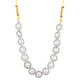 Rhodium-Plated Alloy Silver Ad Necklace With Pearls - The Pari | Swadesiicart