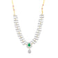 Rhodium-Plated Alloy Nagin Inspired Green Stone Ad Necklace Set - The Pari - Swadesiicart