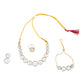 Rhodium-Plated Alloy American Diamond Circle Style Necklace With Earring Ring And Bracelet Set - The Pari - Swadesiicart