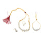Rhodium-Plated Alloy Heart Shape Ad Necklace With Bracelet - The Pari - Swadesiicart