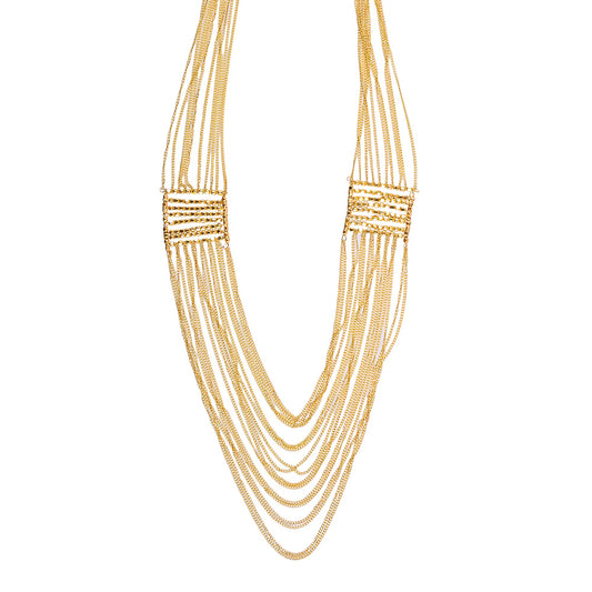 Gold-Polished Alloy Designer Brass Cluster Beads Rani Haar Necklace - The Pari | Swadesiicart