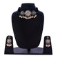 Silver-Plated Alloy Rhinestones Studded Tribal Oxidised Choker Necklace - The Pari | Swadesiicart