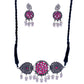 Silver-Plated Alloy Designer Oxidised Choker Necklace - The Pari | Swadesiicart