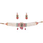 Gold-Polished Alloy Pearl And Glass Bread Choker Necklace - The Pari | Swadesiicart