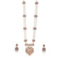 Gold-Polished Alloy Polki Work Long Pearl Rani Haar Necklace - The Pari | Swadesiicart
