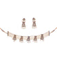 Gold-Polished Alloy Five Motif Pearl Choker Necklace - The Pari | Swadesiicart