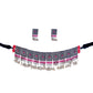 Rhodium-Plated Alloy Classy Ruby Stone Oxidised Choker Necklace - The Pari | Swadesiicart