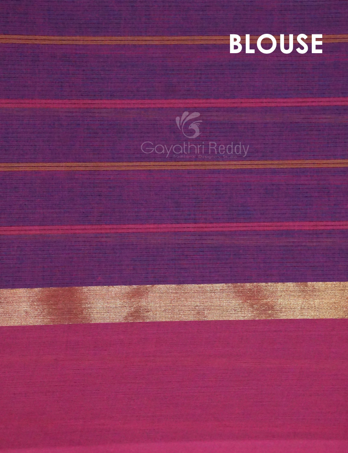 Dual Shade of Navy Blue And Magenta Pure Mangalgiri Cotton By Gayathri Reddy Designer Studio | Swadesiicart