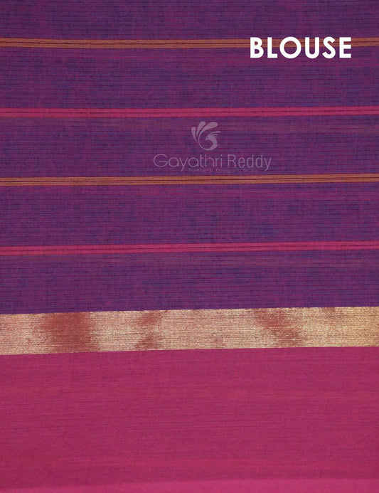 Dual Shade of Navy Blue And Magenta Pure Mangalgiri Cotton By Gayathri Reddy Designer Studio | Swadesiicart