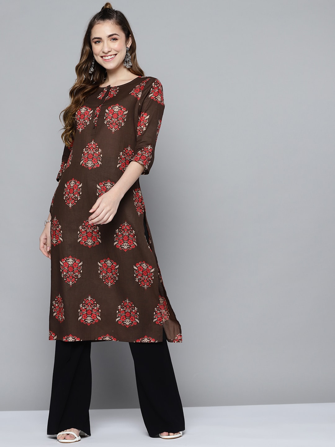 HERE&NOW Women Ethnic Motifs Printed Kurta - Swadesiicart