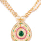 Saraf RS Jewellery Women Gold-Polished Multi Coloured AD Studded Pearl Mala & Earrings Set - Swadesiicart