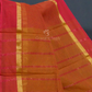 Dual Shades of Tomato Red Pure Magalgiri Cotton Saree By Gayathri Reddy Designer Studio | Swadesiicart