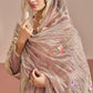 Anaita Peach Gold Silk Suit With Embroidery & Zari Work