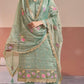 Anaita Sea Green Gold Silk Suit With Embroidery & Zari Work