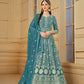Anaita Yellow Embroidered Faux Georgette Anarkali Suit