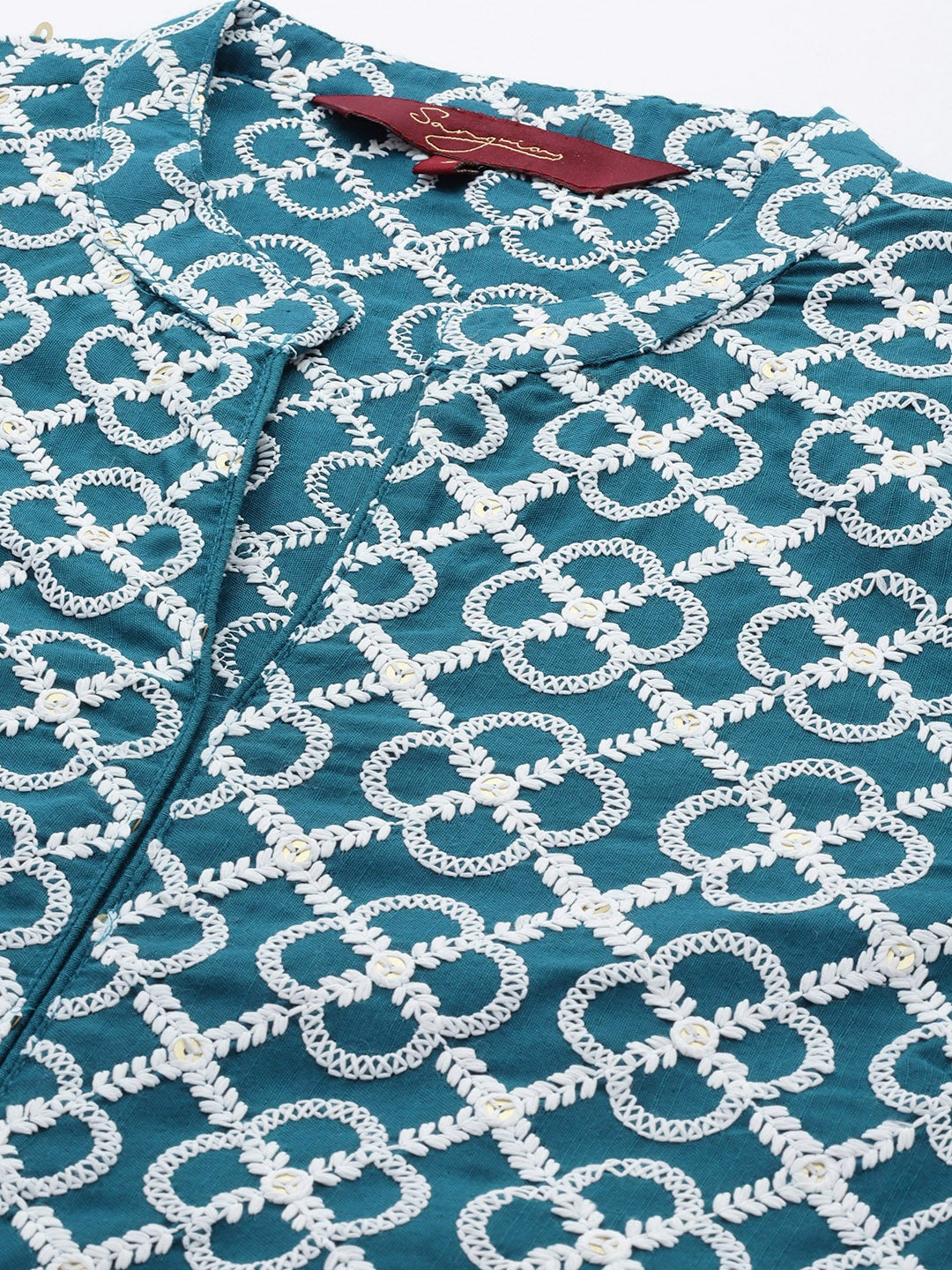 Sangria Chikankari Embroidered Kurta | Swadesiicart