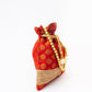 NR By Nidhi Rathi Red & Gold-Toned Embroidered Potli Clutch - Swadesiicart
