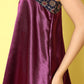 InWeave Women's Wine Navy Brocade Satin Oneshoulder Kurta Set - Swadesiicart