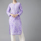 ADA Women Mauve & White Ethnic Motifs Embroidered Chikankari Kurta | Swadesiicart