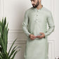 Sojanya Men Green & Beige Ethnic Motifs Jacquard Woven Design Straight Kurta | Swadesiicart