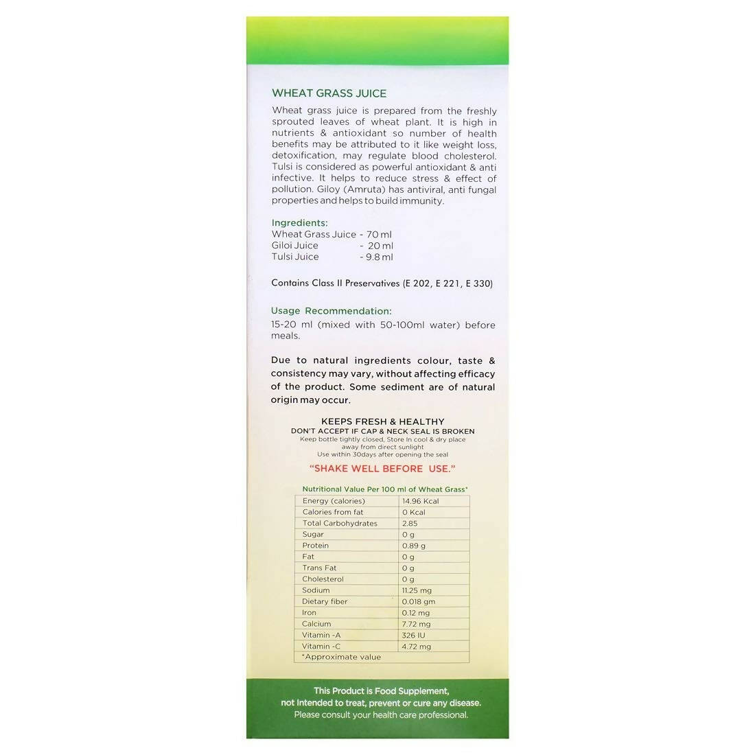 Baidyanath Jhansi Wheat Grass Juice - Swadesiicart