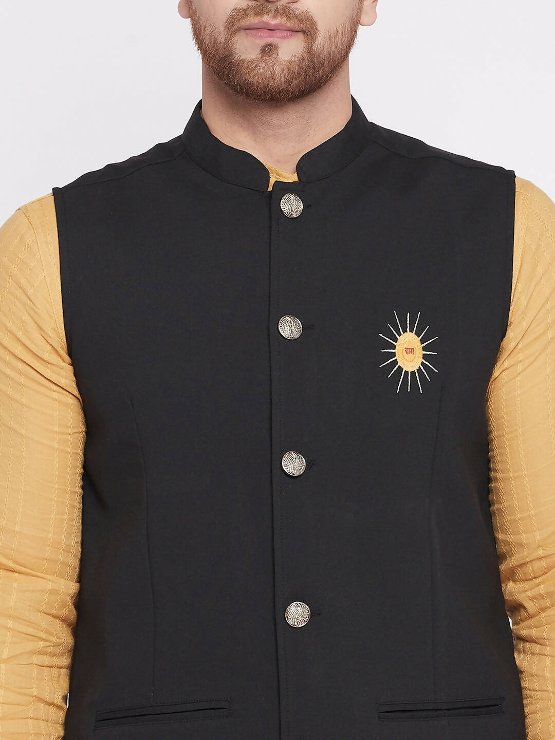 Even Apparels Men Black Nehru Jacket | Swadesiicart