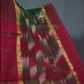 Dual Shades of Bottle Green And Maroon Mangalagiri Ikkat Cotton Saree By Gayathri Reddy Designer Studio | Swadesiicart