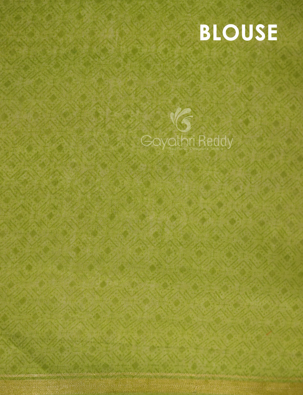 Shades of Light Apple Green And Light Mehndi Green Colour Blouse Ikat Design Semi Chanderi Saree By Gayathri Reddy Designer Studio | Swadesiicart