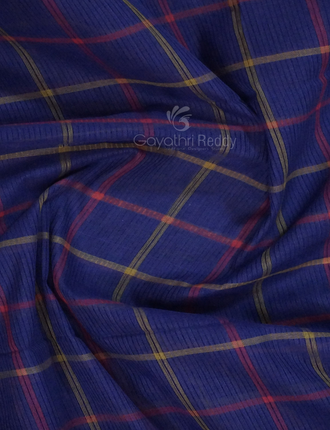 Dual Shade of Navy Blue And Magenta Pure Mangalgiri Cotton By Gayathri Reddy Designer Studio | Swadesiicart