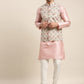 Sojanya Men Pink Solid Kurta & Churidar Comes With a Nehru Jacket | Swadesiicart