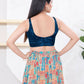 Joban Fashion Cobalt-Blue Gajji Silk Sleeveless Back Open Blouse - Swadesiicart