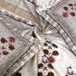 BELLA CASA Grey & Maroon Printed 350 TC Cotton King Bedsheet With 2 Pillow Covers